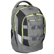 Spirit: Urban grau-schwarz-gelber ergonomischer Schulranzen, Rucksack 46x33x22cm