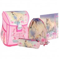 Spirit: Young and Wild rosa 4-teiliges Schulrucksack-Set 38x28x17cm