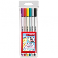 Stabilo: Pen 68 brush Pinselstift-Set 6-teilig