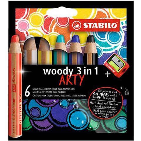 Stabilo Woody 3in1 ARTY Buntstift-Set 6-teilig