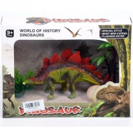 Stegosaurus-Dinosaurierfigur mit Ei und Pflanzen