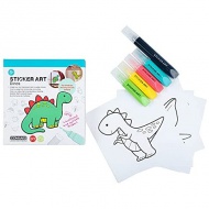 Sticker Art: Dinosaurier ausmalbare Aufkleber-Set - Comansi