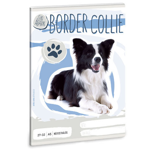 Süße Tiere - Border Collie kariertes Heft A/5