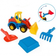 Tech Truck Ladespielzeug mit Sandkasten-Set 27cm - Wader