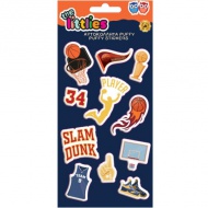 The Littlies: 3D Basketball Puffy Sticker Set auf einem 10x22cm Bogen