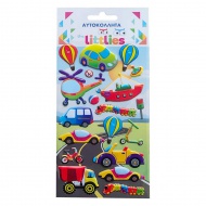 The Littlies: Bunte Fahrzeuge 3D Puffy Sticker Set auf einem 10x22cm Bogen