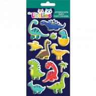 The Littlies: Dinosaurier 3D Puffy Sticker Set auf einem 10x22cm Bogen