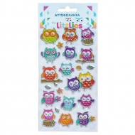 The Littlies: Eulenmuster 3D Puffy Sticker Set auf einem 10x22cm Bogen