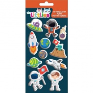 The Littlies: Weltraum 3D Puffy Sticker Set auf einem 10x22cm Bogen