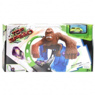 Top Speed: King-Kong 360°-Doppel-Super-Looping-Rennstrecke mit Gorilla-Figur und 1 Auto im Maßstab 1/64