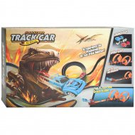 Track Car: Dinosaurier-Rennstreckenset mit 2 Stück 360-Grad-Schleifen und 2 Stück Rückziehautos 1/64