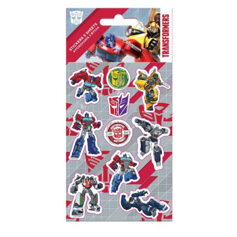 Transformers Roboter 3D Puffy Sticker Set auf einem 10x22cm Bogen