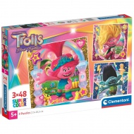 Trolls 3: 3-in-1 48-teiliges Puzzleset - Clementoni