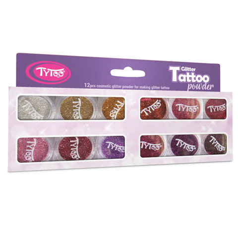 TyToo: Auswahl warmer Farben Glitzer-Set 12x2,5ml