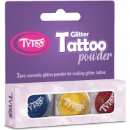 TyToo: Glitzer-Set in den Farben Meeresblau, Zitronengelb und Rot 3x2,5ml