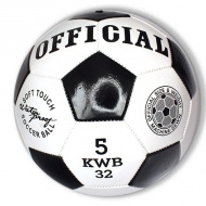 Weiß-schwarzer Kunstleder-Fußball 23cm