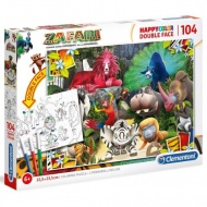 Zafari Double 2-in-1 104-teiliges beidseitig färbbares Puzzle - Clementoni