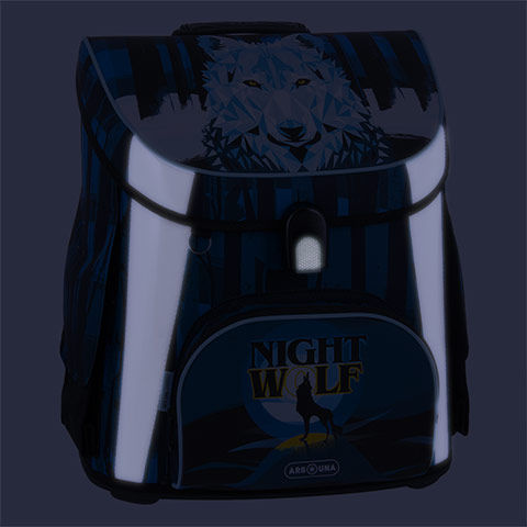 Ars Una: Nightwolf kompakter Schulranzen mit Magnetverschluss 33x41x24cm