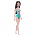 Barbie Beach Puppe in blau gemustertem Badeanzug - Mattel