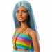 Barbie: Fashionista Stil Puppe in buntem gestreiftem Kleid - Mattel