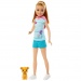 Barbie: Stacie zur Rettung - Hellbraunhaarige Puppe mit kleinem Hund - Mattel