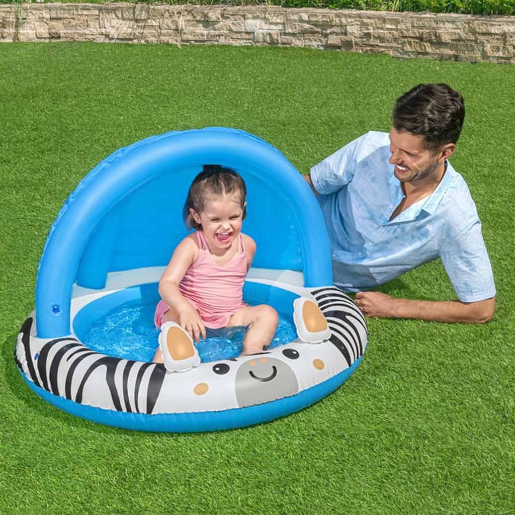 Bestway: Safari Sun™ Zebra-Planschbecken mit Sonnenschutzdach Ø 97 x 66 cm