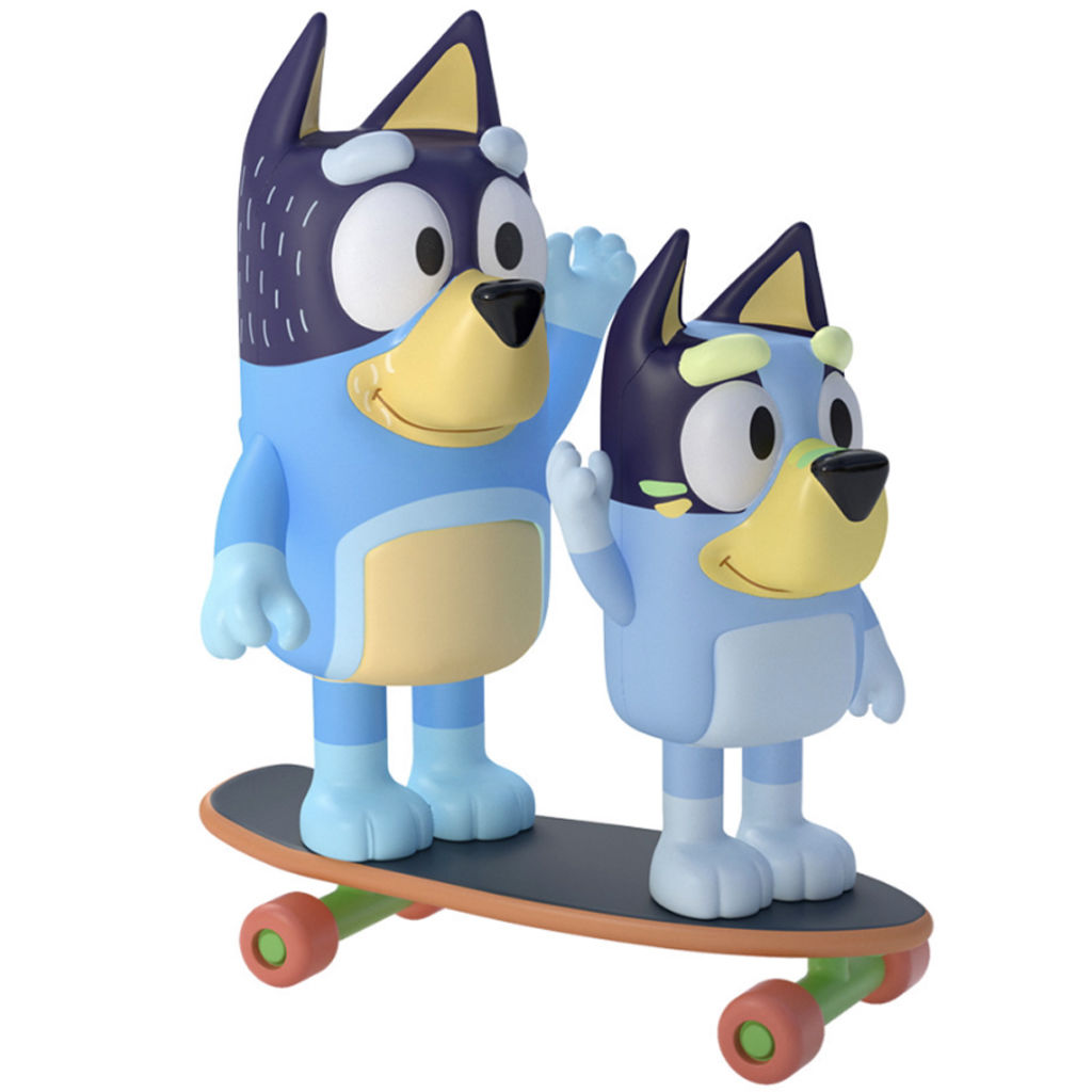 Bluey: Bandit und Bluey Skateboard-Spielzeugset