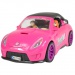 Fashion Sport Car: Rosa Sportwagen-Set mit Licht und Sound, mit Hubschrauber