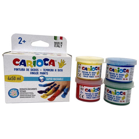 Fingerfarben-Set in verschiedenen Farben 4x50ml - Carioca