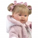 Llorens: Alexandra weinende Puppe mit Schnuller, in rosa Strickjacke, Blumenkleid, 42 cm