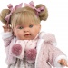 Llorens: Alexandra weinende Puppe mit Schnuller, in rosa Strickjacke, Blumenkleid, 42 cm