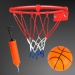 Metall-Basketballkorb-Set mit farbigem Netz, Ball und Pumpe, 22 cm