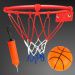 Metall-Basketballkorb-Set mit farbigem Netz, Ball und Pumpe, 26 cm