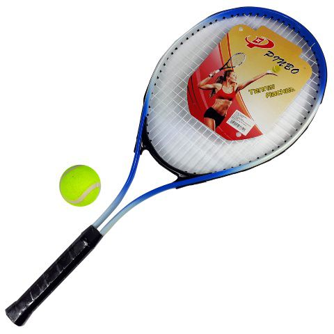 PinBo 63 cm Metall-Tennisschläger mit Tennisball in Tragetasche