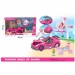 Pink leuchtendes Sportwagen-Set mit Hubschrauber und Zubehör.