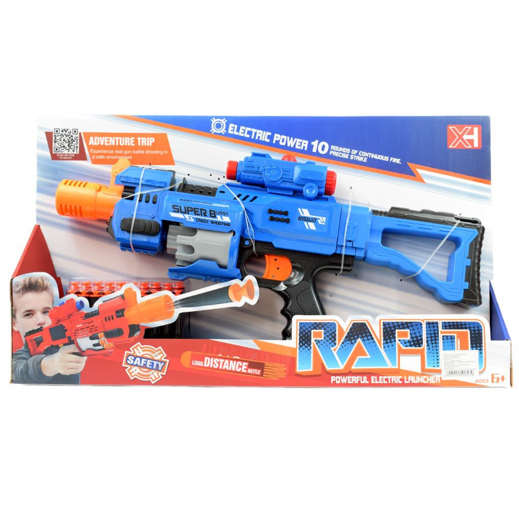 Rapid Launcher: Elektrische Revolver-Schaumwaffe mit 20 Schuss, 49 cm