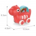 Rotes Baby-Auto mit Dinosaurier-Motiv, beweglich, 10,5 cm