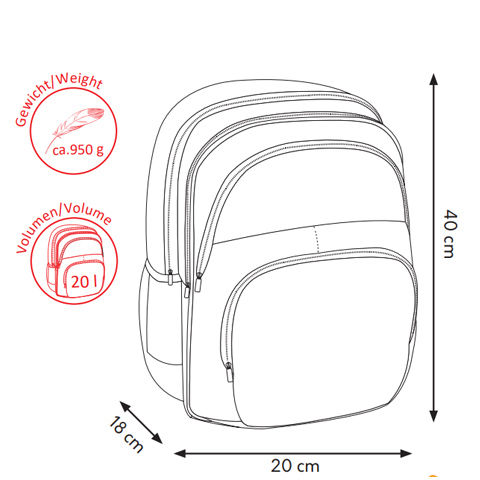 Spirit: Ergonomischer Schulranzen mit vier Fächern in Blau mit Fußballmuster