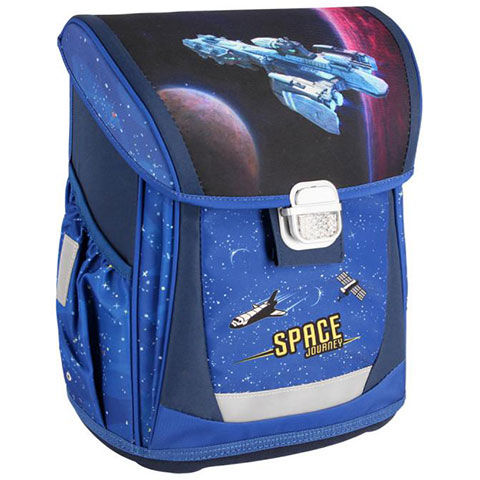 Spirit: Space gemusterter Schulranzen, Rucksack 4-teiliges Set