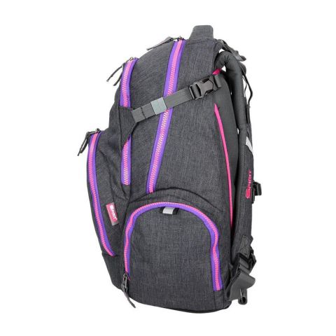 Spirit: Stinger dunkelgrau-lila Premium ergonomischer Schulrucksack 26x32x44cm