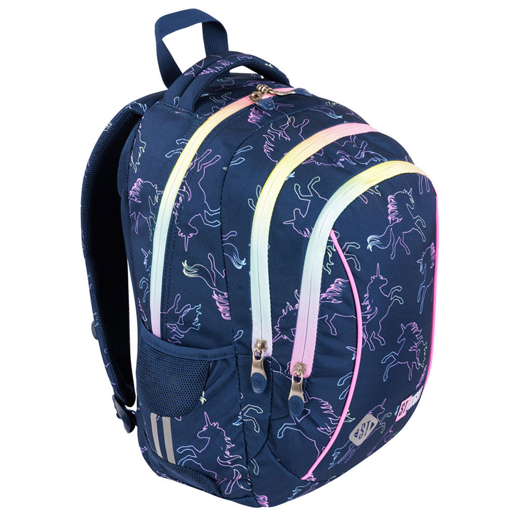 St.Right Dream Einhorn dreifach unterteilte Schultasche, Rucksack 39x27x17cm