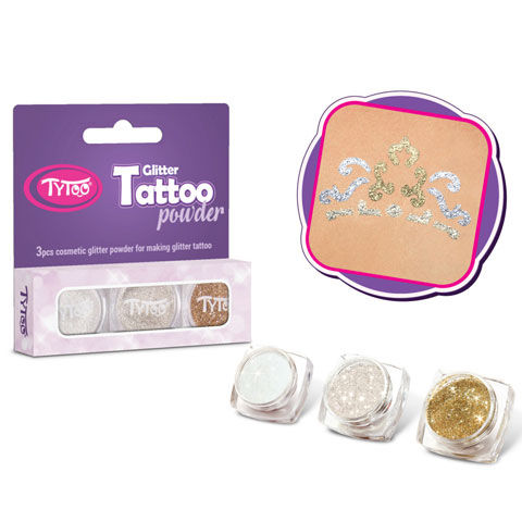 TyToo: Diamant-, Weiß- und Champagnerfarbener Glitzer-Set 3x2,5ml